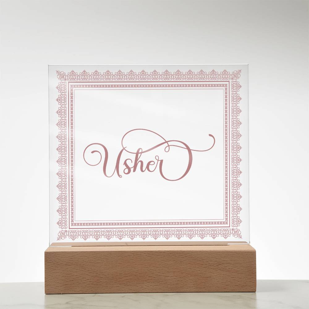 Usher (Rose) - Square Acrylic Plaque