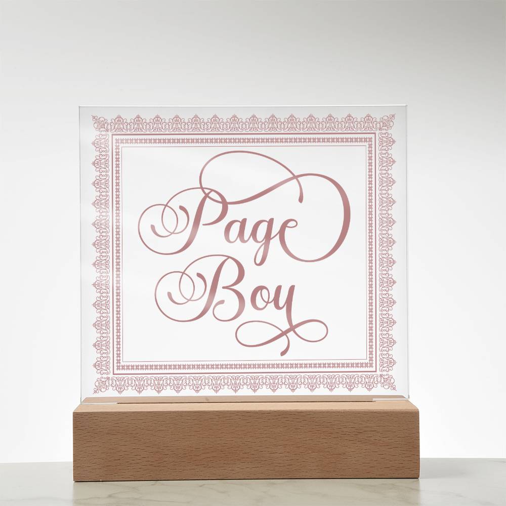 Page Boy (Rose) - Square Acrylic Plaque