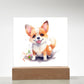 Corgi (Watercolor) 04 - Square Acrylic Plaque