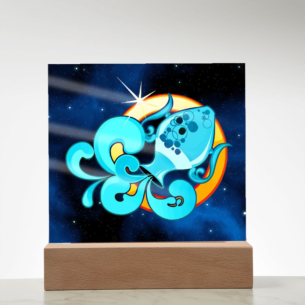 Zodiac Sign Aquarius - Square Acrylic Plaque