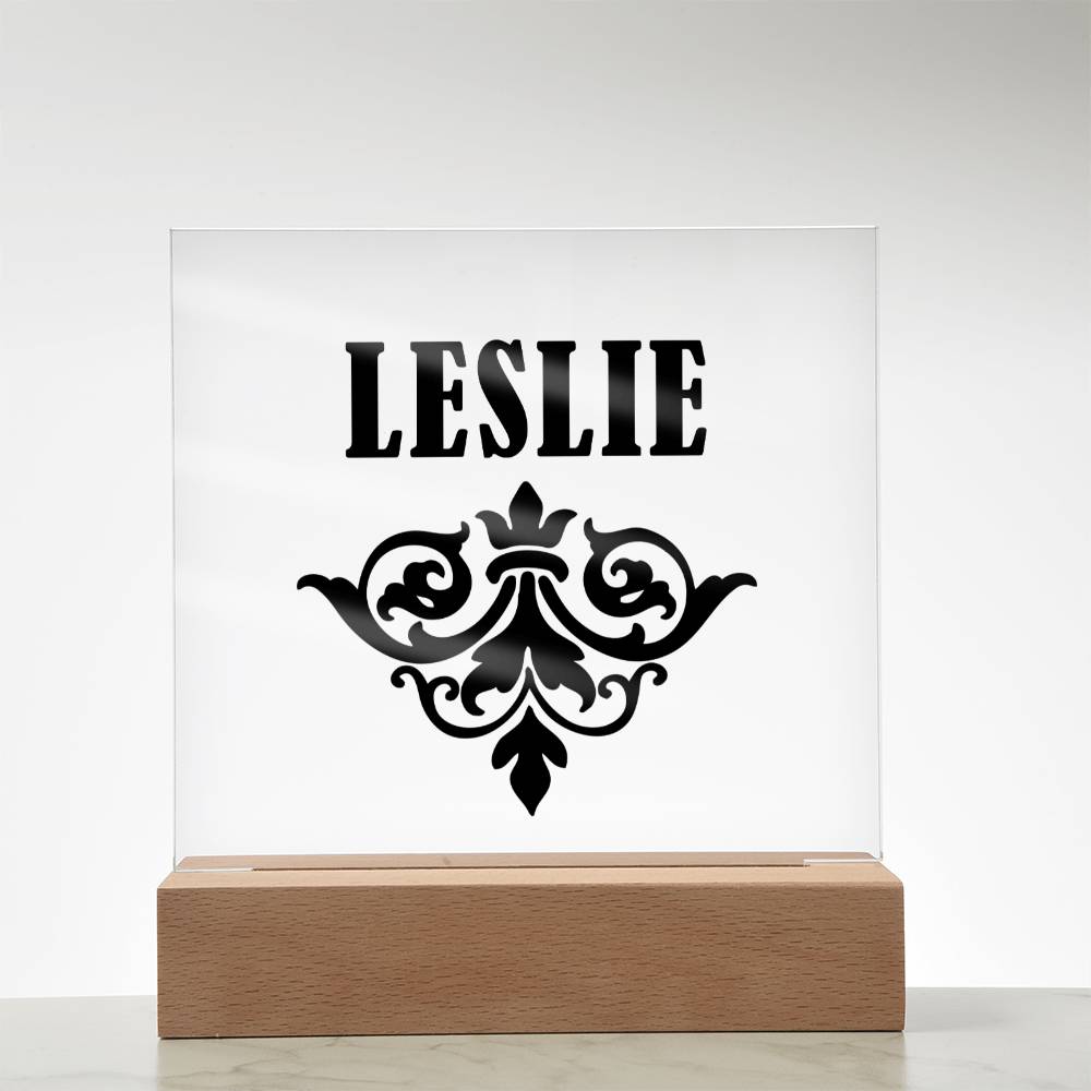 Leslie v01 - Square Acrylic Plaque