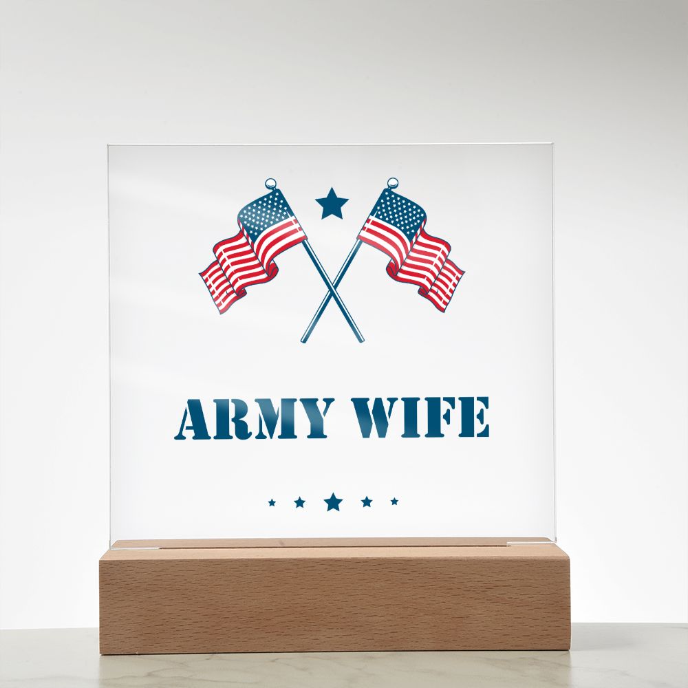 Army Wife - Square Acrylic Plaque