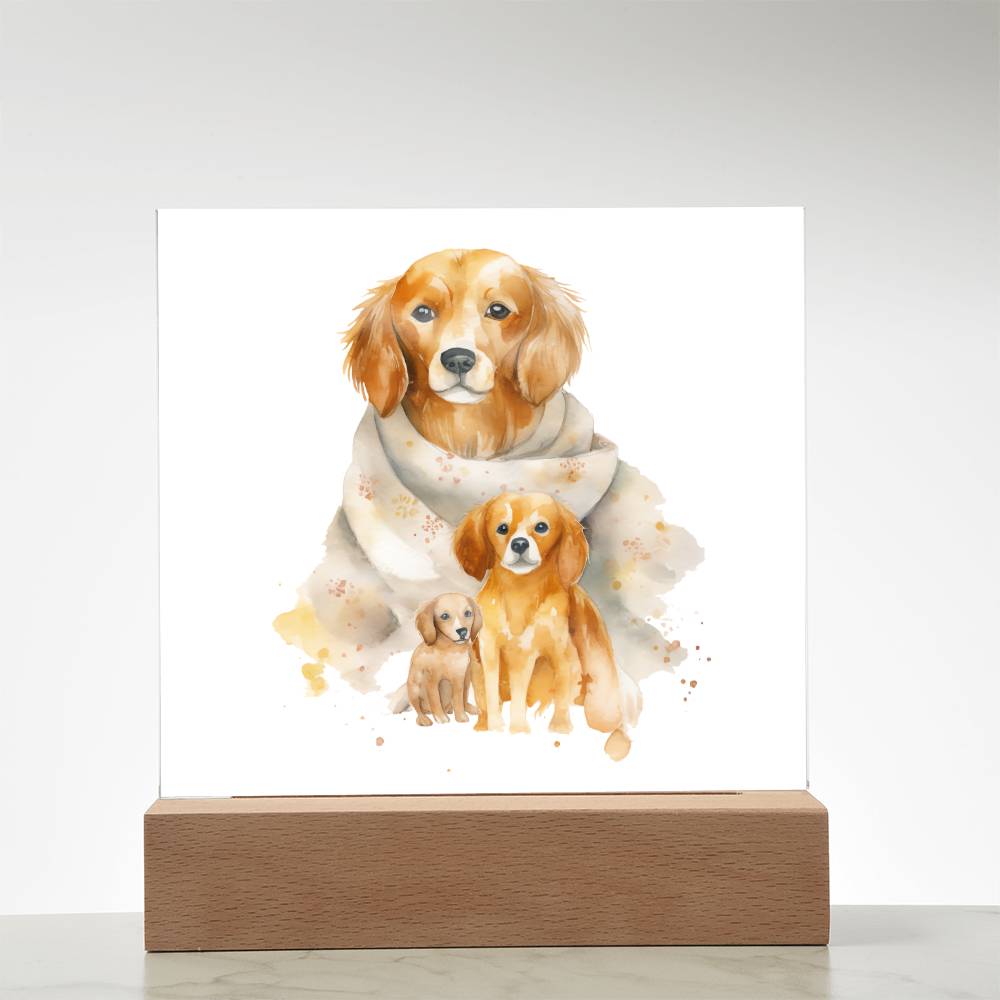 Dog Mom (Watercolor) 05 - Square Acrylic Plaque