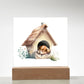Dog Sleeping (Watercolor) 05 - Square Acrylic Plaque