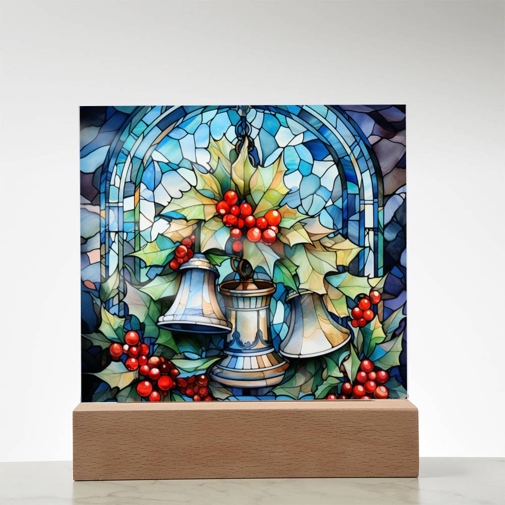 Christmas Stained Glass Design 012 - Square Acrylic Plaque