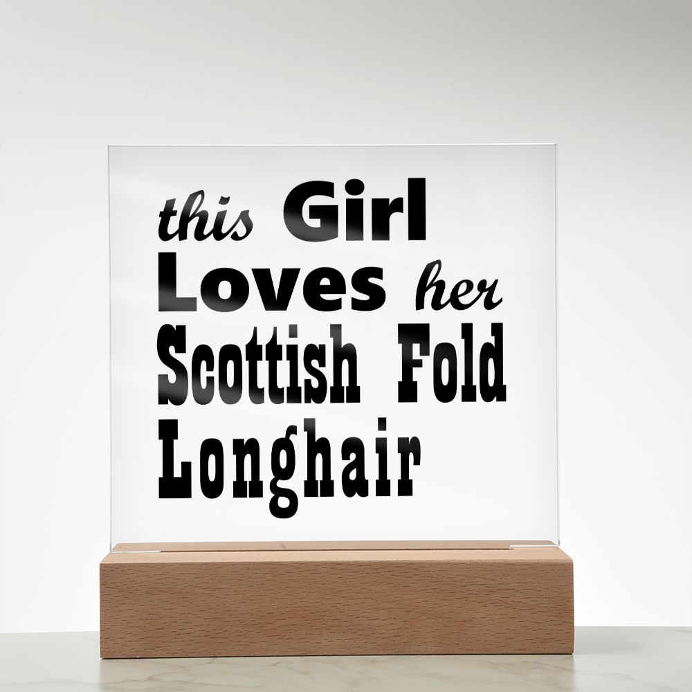 Scottish Fold Longhair - Square Acrylic Plaque