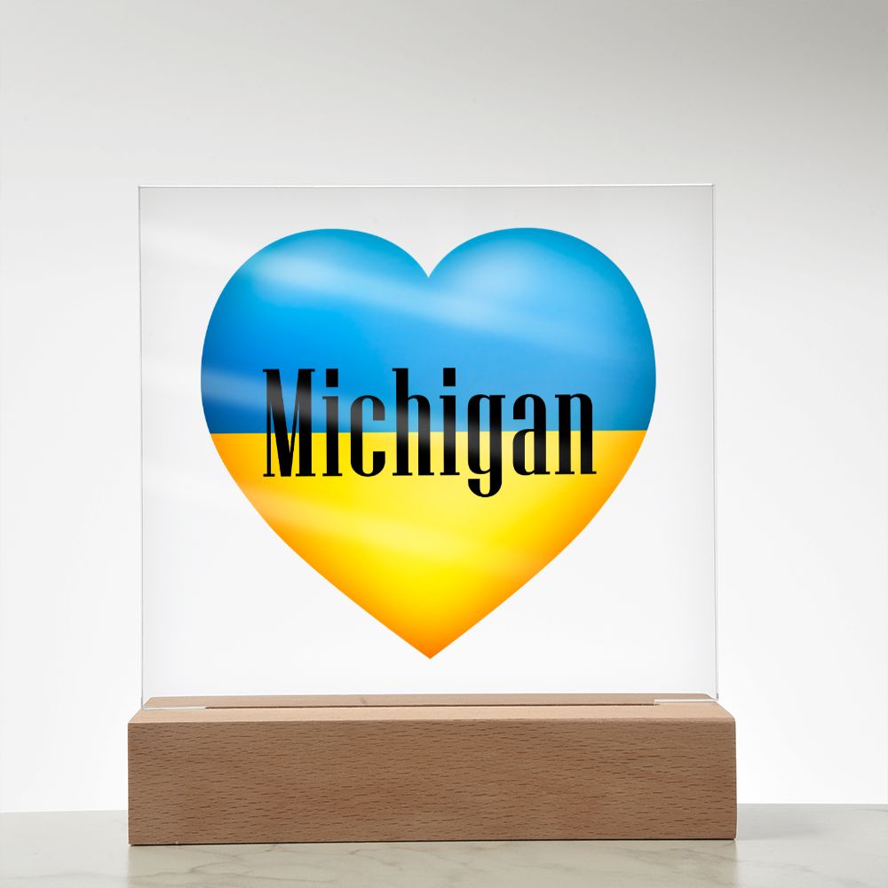 Ukrainian In Michigan - Square Acrylic Plaque