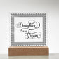 Daughter of the Groom (Black) - Square Acrylic Plaque