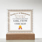 World's Greatest Girl From Chicago - Square Acrylic Plaque