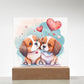 Cute Dogs In Love (Watercolor) 07 - Square Acrylic Plaque