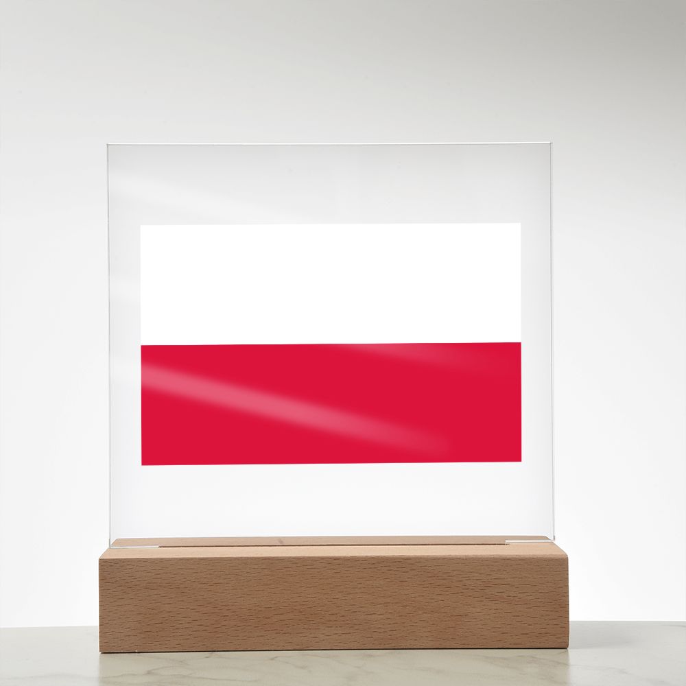 Polish Flag - Square Acrylic Plaque