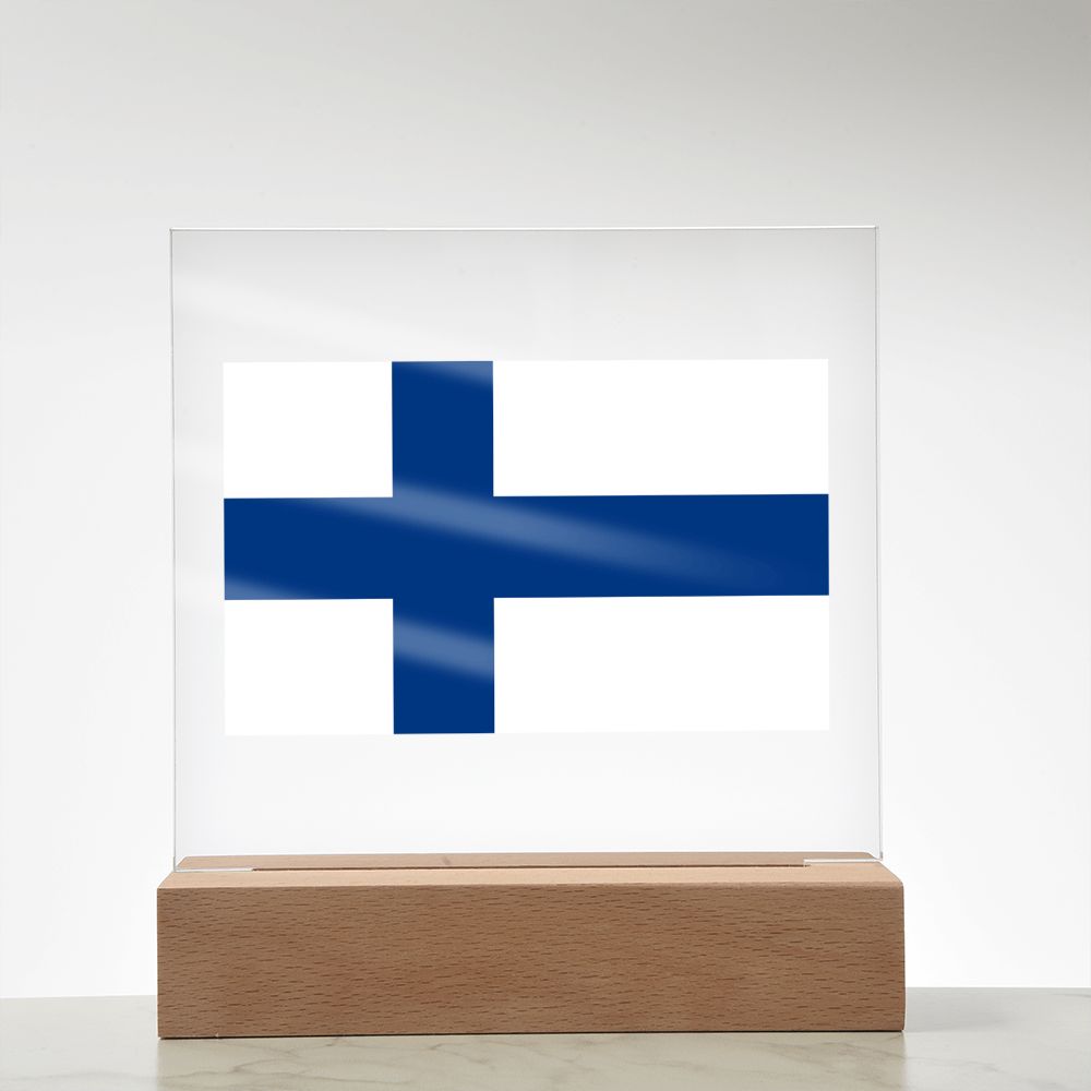 Finnish Flag - Square Acrylic Plaque