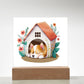 Dog Sleeping (Watercolor) 06 - Square Acrylic Plaque