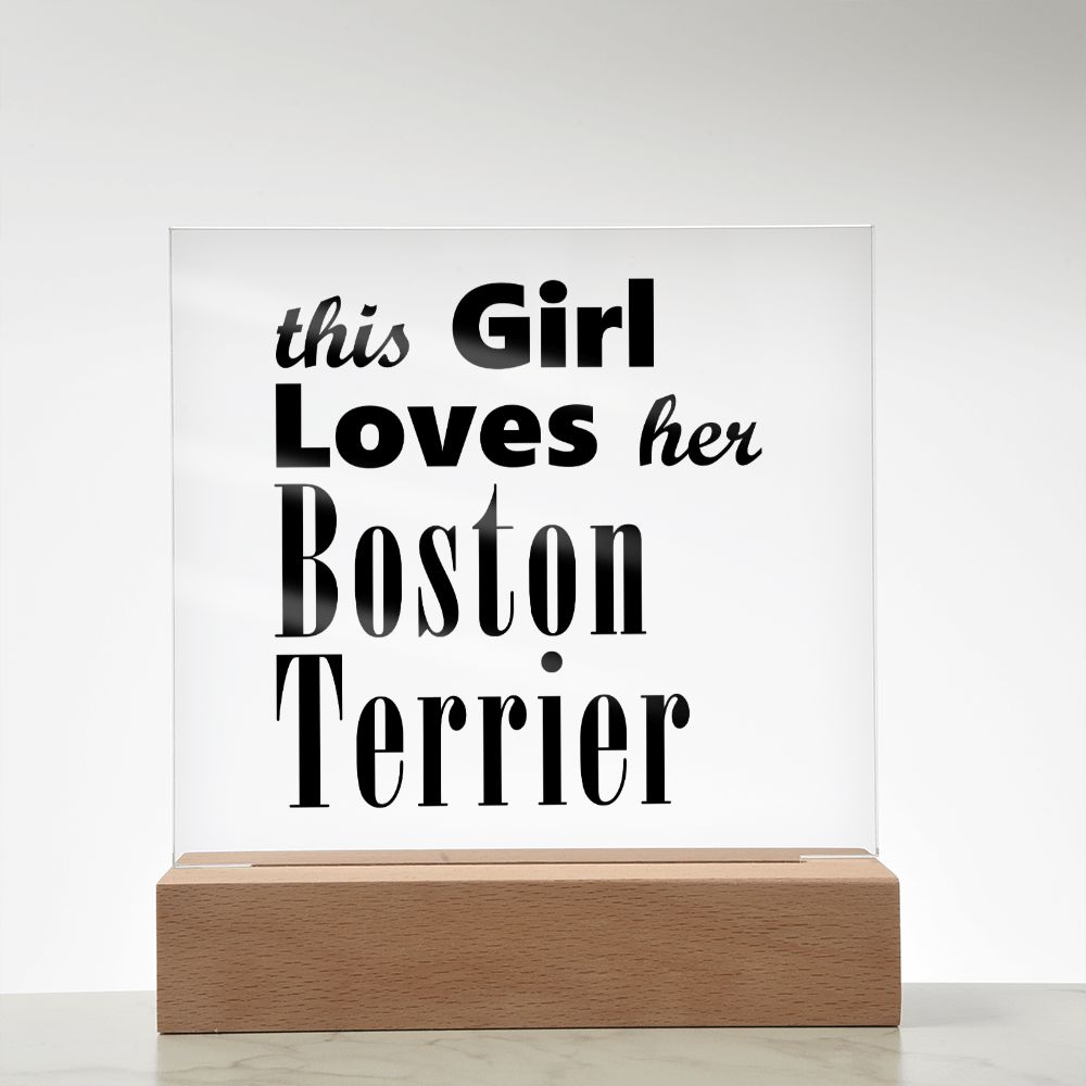 Boston Terrier - Square Acrylic Plaque
