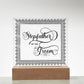 Stepfather of the Groom (Black) - Square Acrylic Plaque