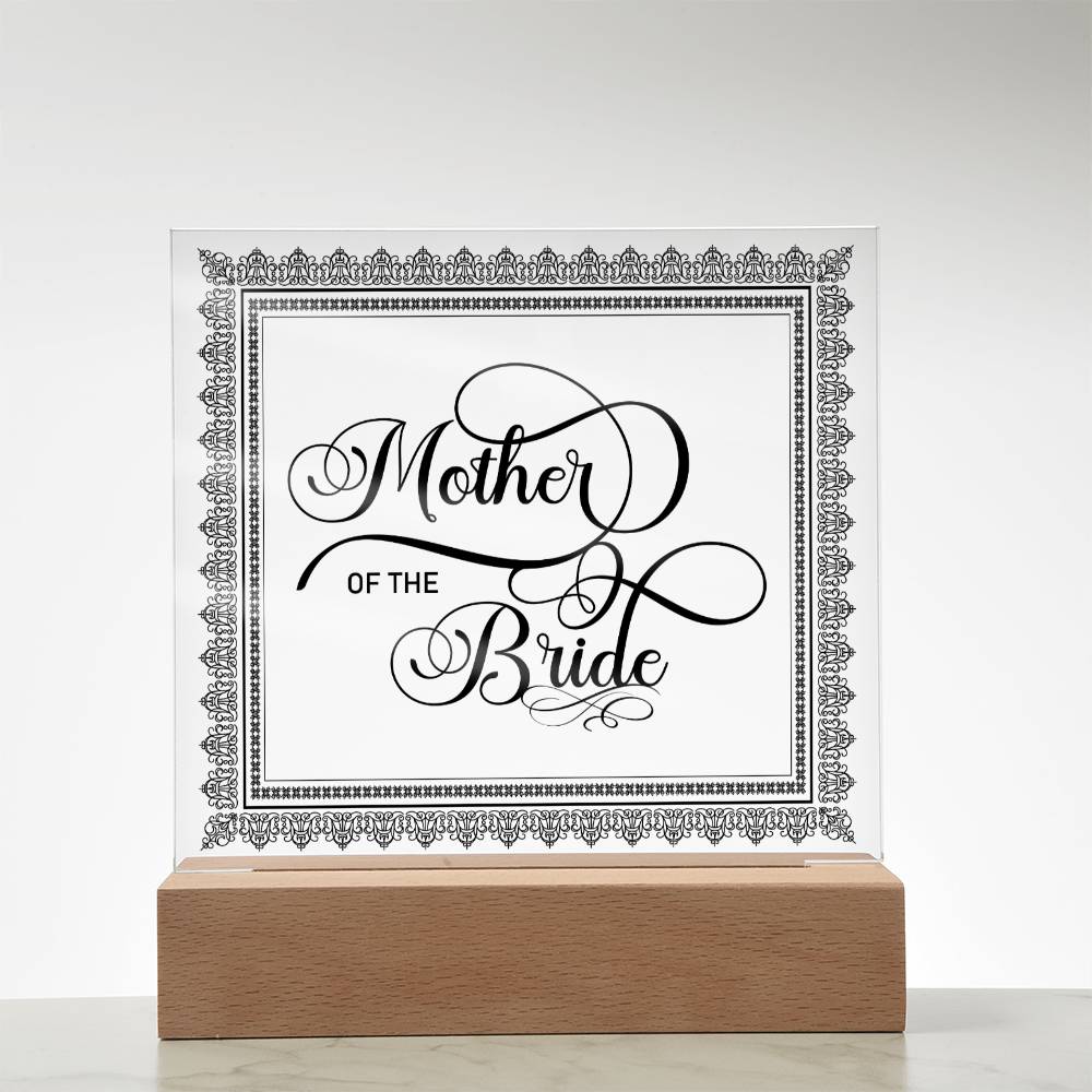 Mother of the Bride (Black) - Square Acrylic Plaque
