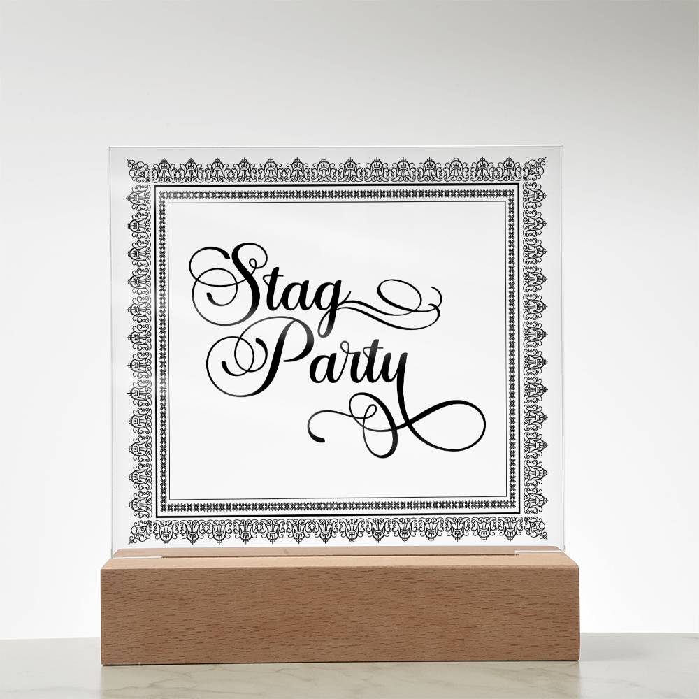 Stag Party (Black) - Square Acrylic Plaque