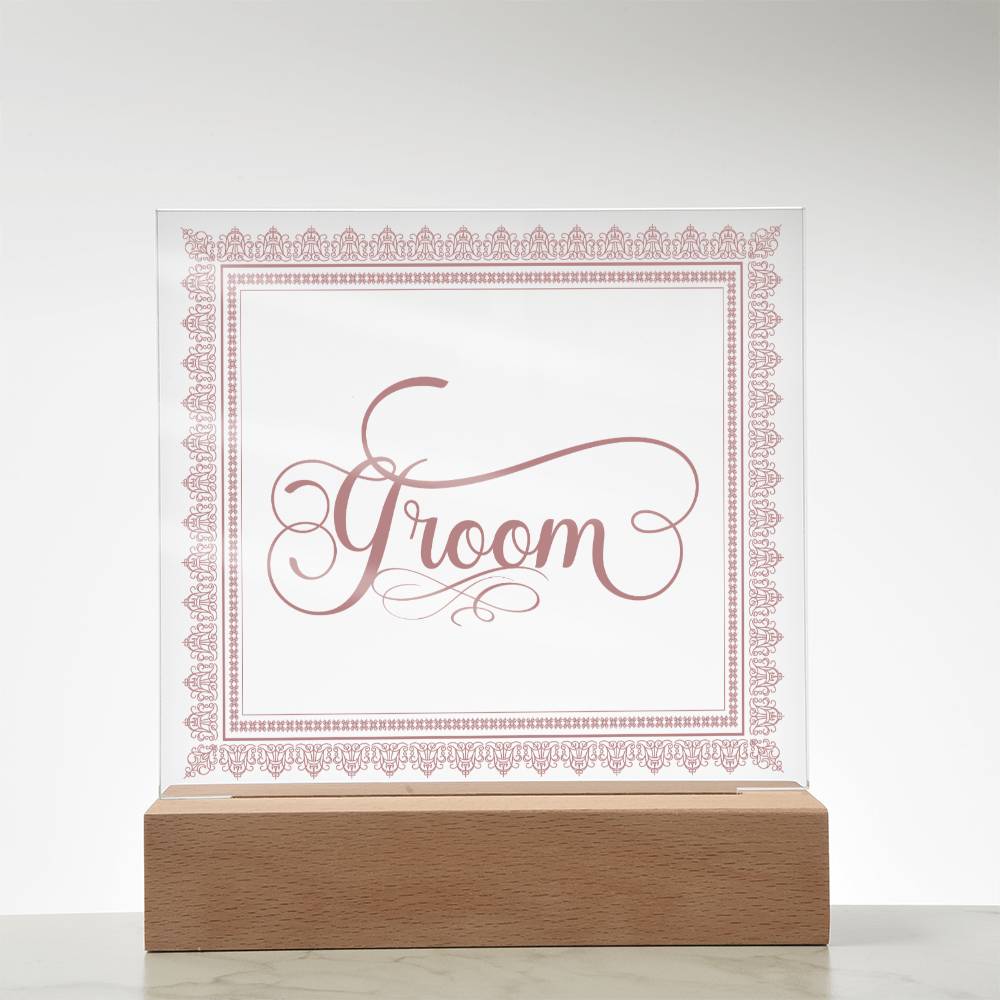 Groom (Rose) - Square Acrylic Plaque