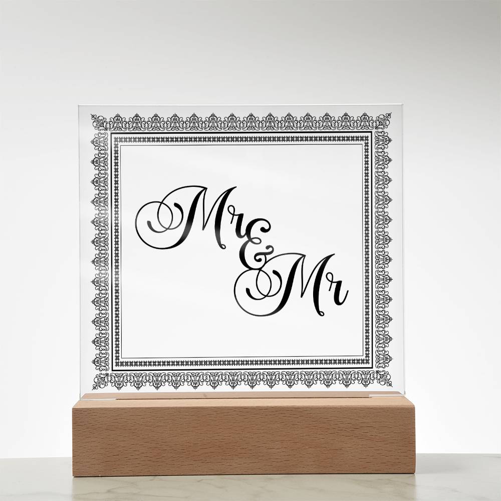 Mr & Mr (Black) - Square Acrylic Plaque