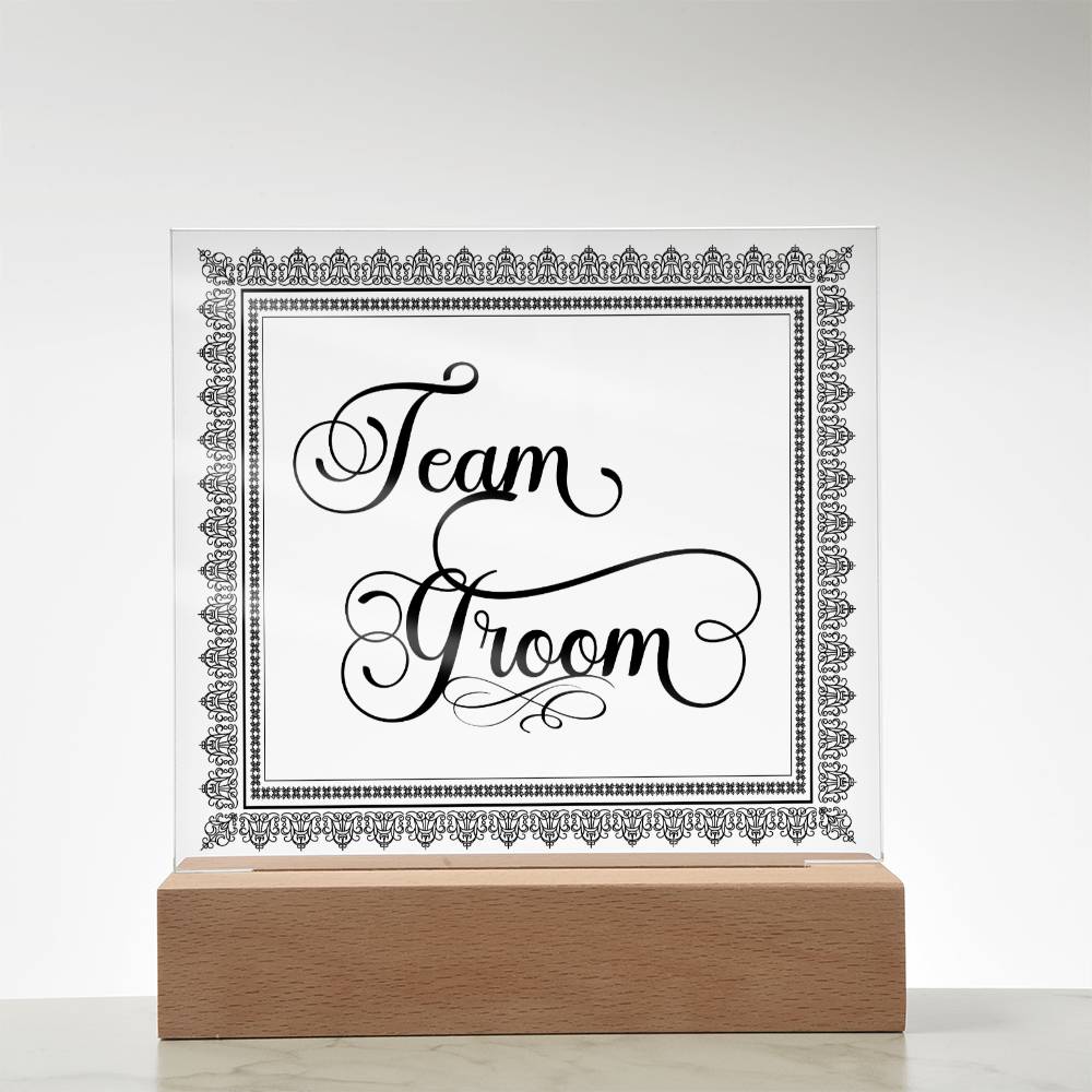Team Groom (Black) - Square Acrylic Plaque