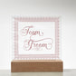Team Groom (Rose) - Square Acrylic Plaque
