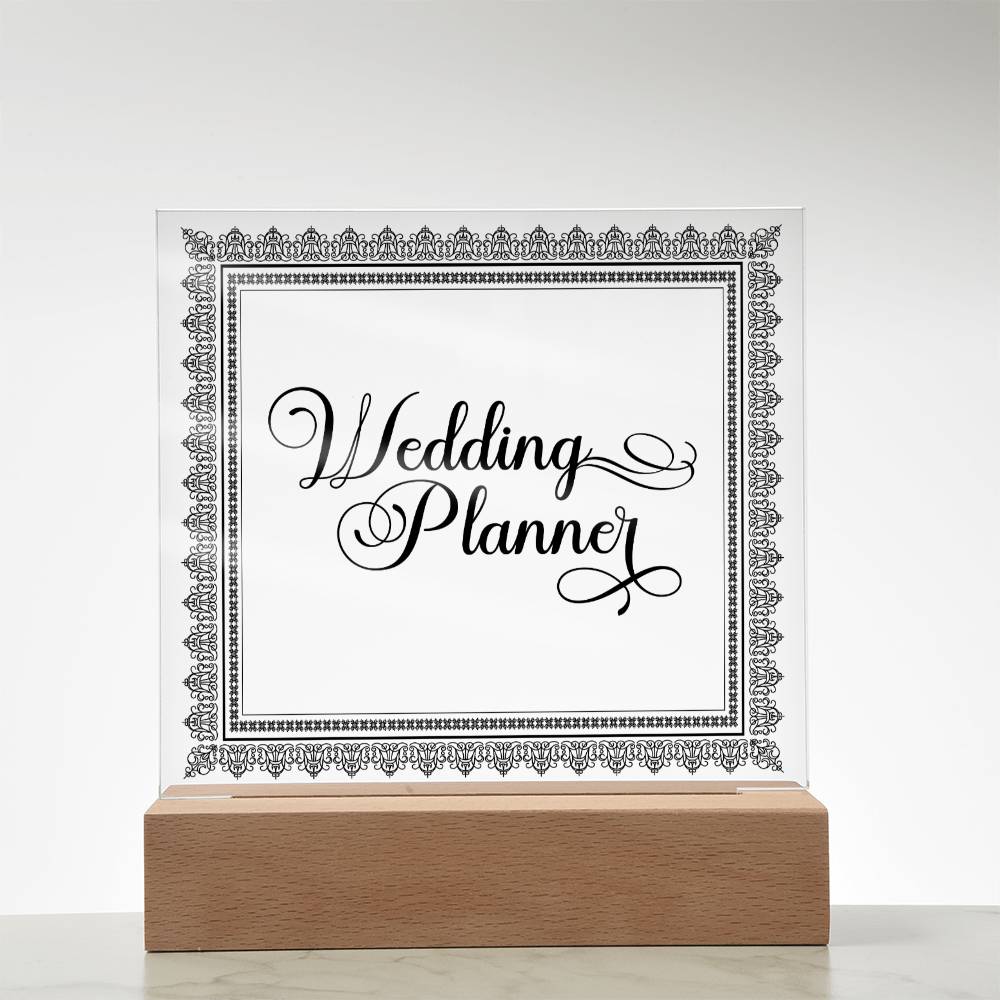 Wedding Planner (Black) - Square Acrylic Plaque
