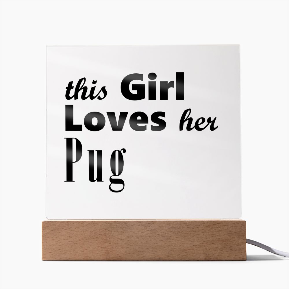 Pug - Square Acrylic Plaque