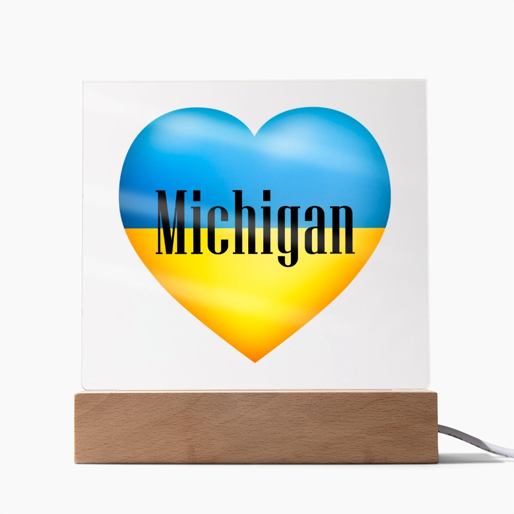 Ukrainian In Michigan - Square Acrylic Plaque