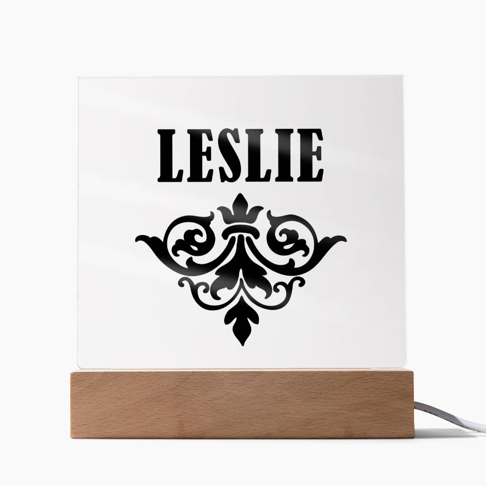 Leslie v01 - Square Acrylic Plaque
