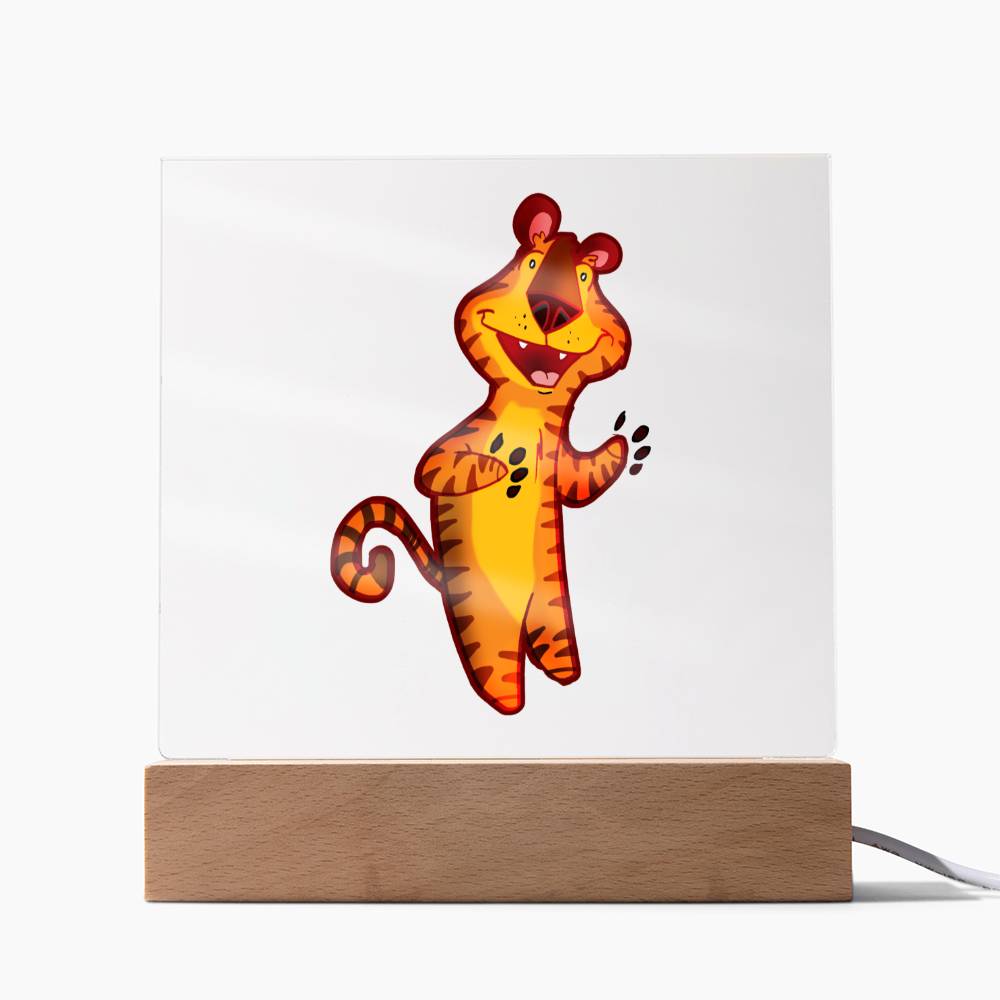 Tiger 03 - LED Night Light Square Acrylic Plaque