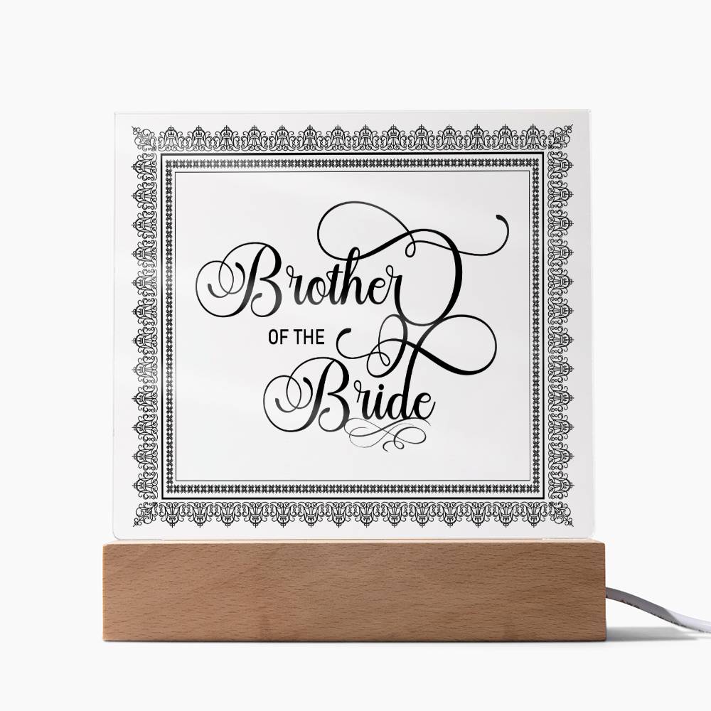 Brother of the Bride (Black) - Square Acrylic Plaque