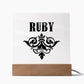 Ruby v01 - Square Acrylic Plaque