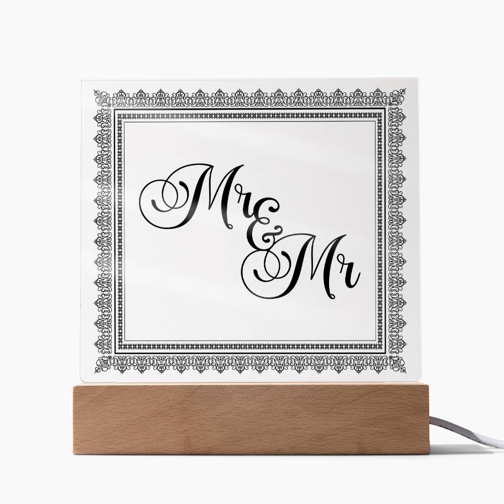 Mr & Mr (Black) - Square Acrylic Plaque