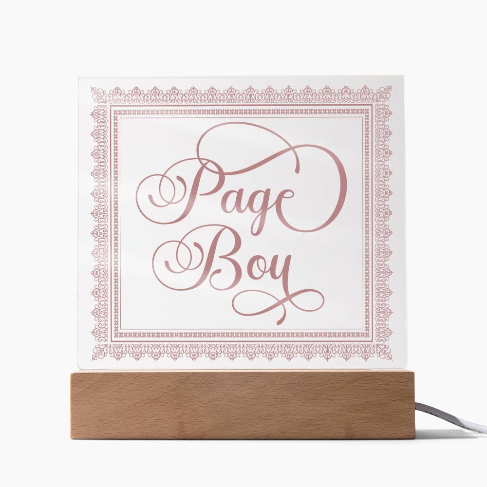 Page Boy (Rose) - Square Acrylic Plaque