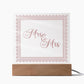 Mrs & Mrs (Rose) - Square Acrylic Plaque