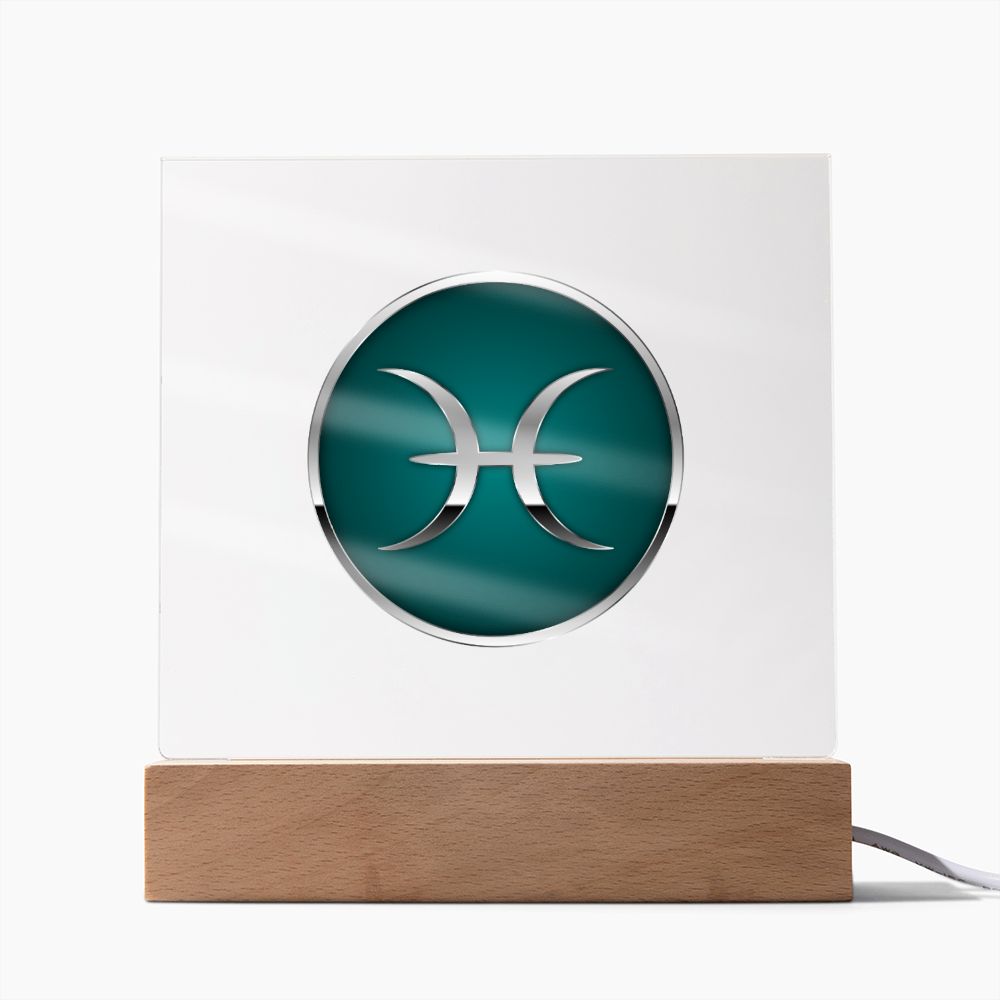 Zodiac Sign Pisces v2 - Square Acrylic Plaque