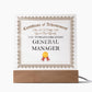 World's Greatest General Manager - Square Acrylic Plaque