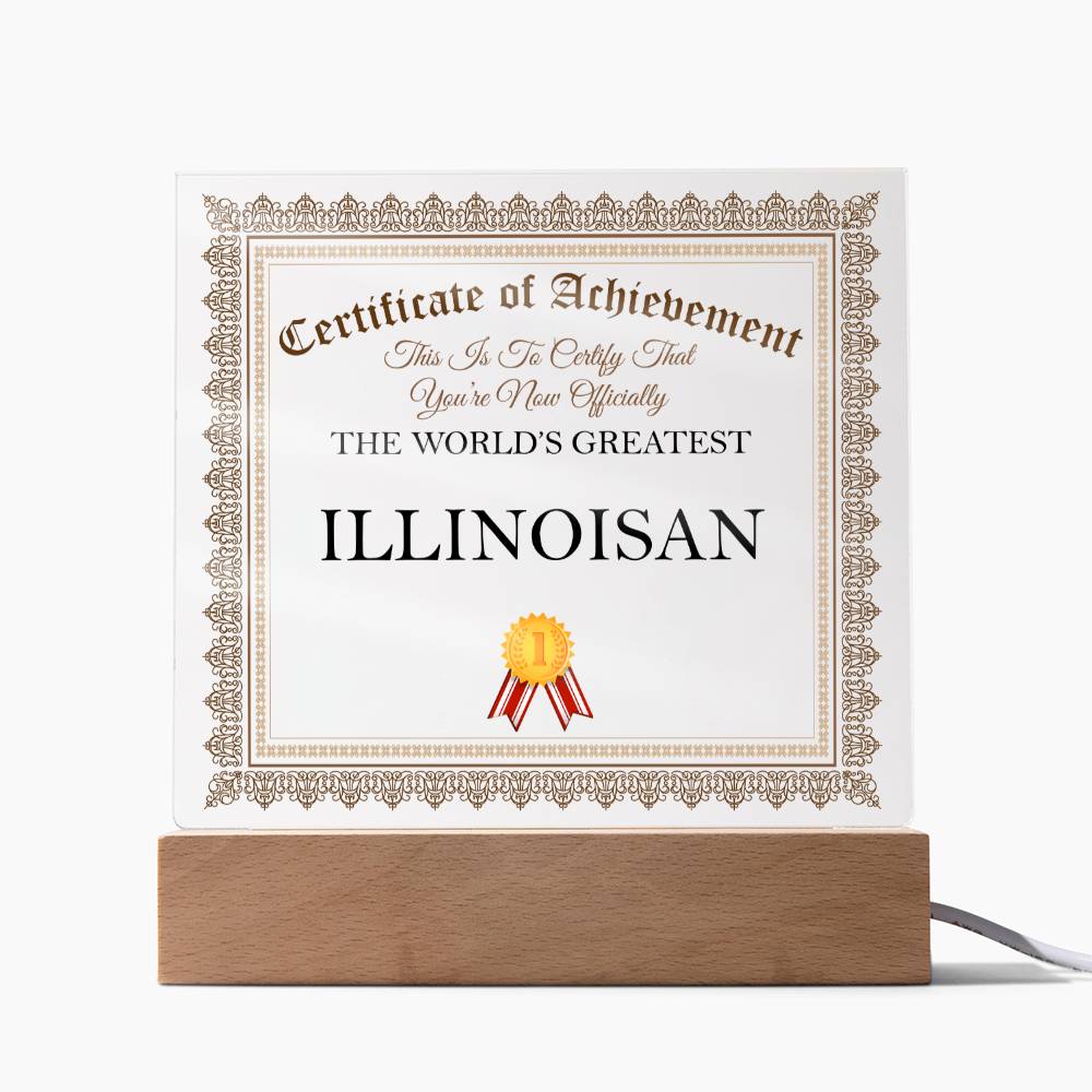 World's Greatest Illinoisan - Square Acrylic Plaque