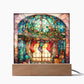 Christmas Stained Glass Design 015 - Square Acrylic Plaque