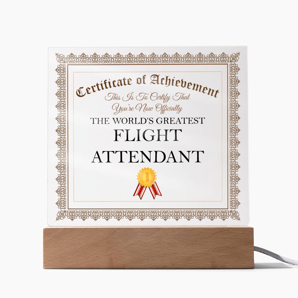 World's Greatest Flight Attendant - Square Acrylic Plaque