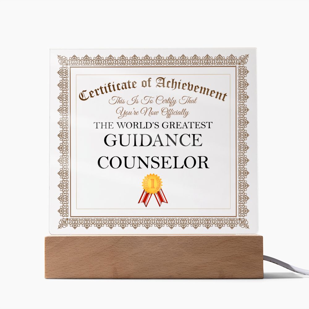 World's Greatest Guidance Counselor - Square Acrylic Plaque