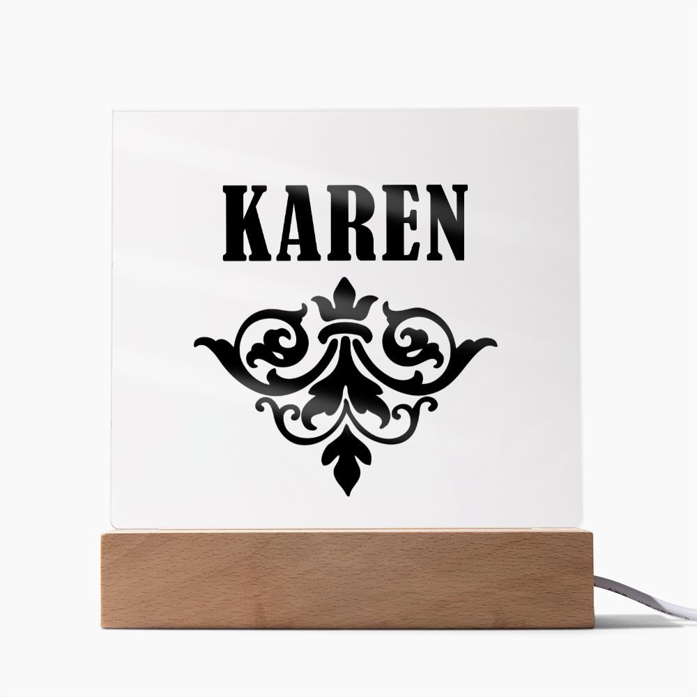 Karen v01 - Square Acrylic Plaque