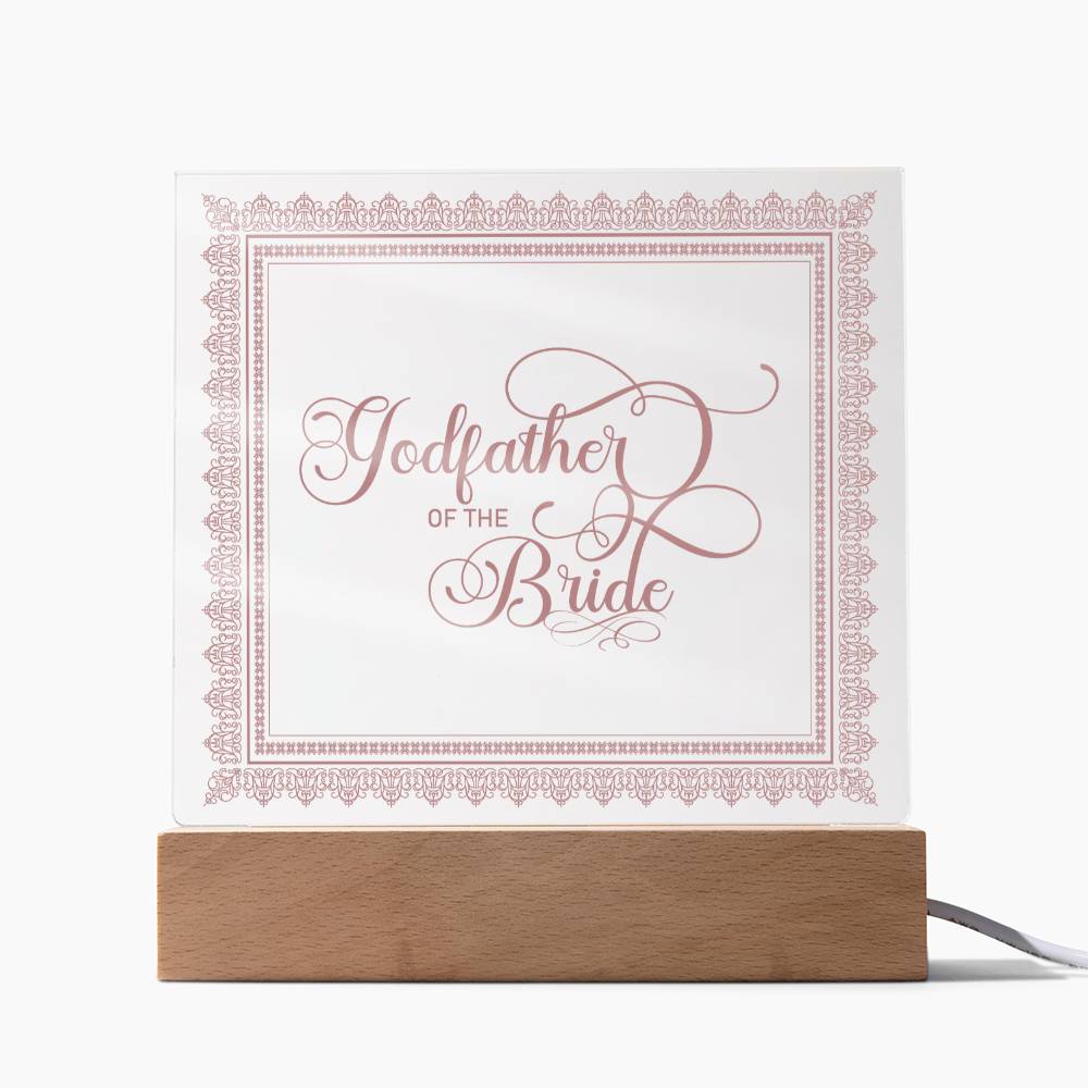 Godfather of the Bride (Rose) - Square Acrylic Plaque