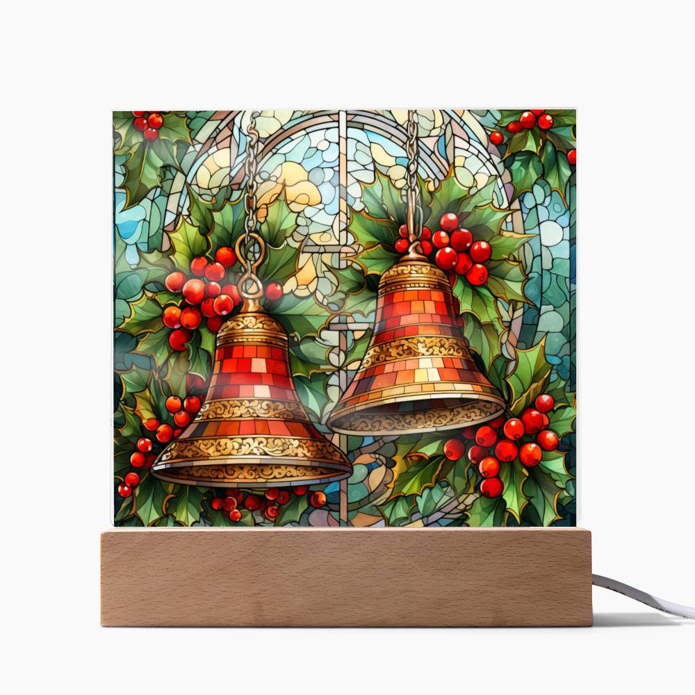 Christmas Stained Glass Design 017 - Square Acrylic Plaque