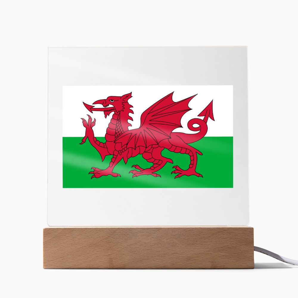 Welsh Flag - Square Acrylic Plaque