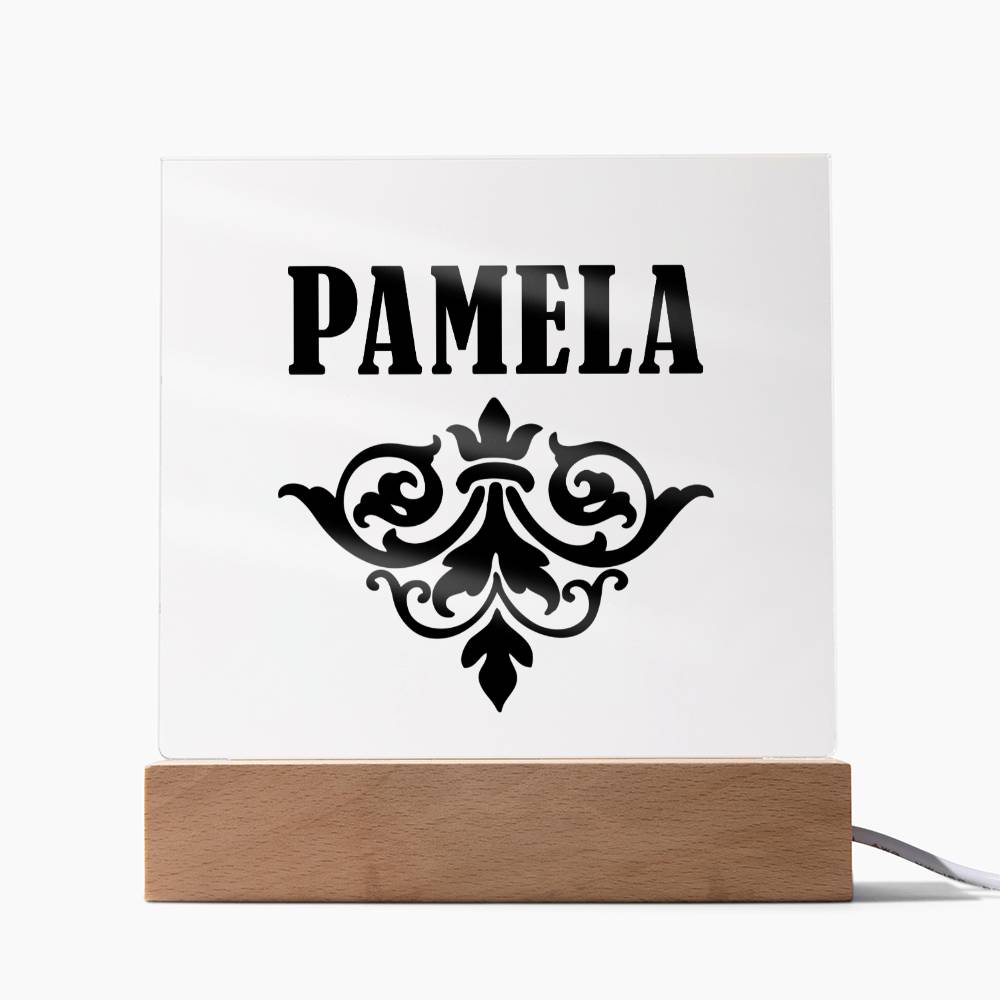 Pamela v01 - Square Acrylic Plaque