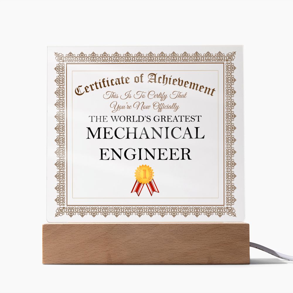 World's Greatest Mechanical Engineer - Square Acrylic Plaque