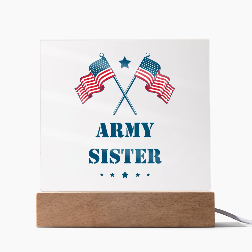 Army Sister - Square Acrylic Plaque