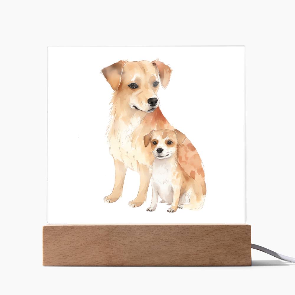 Dog Mom (Watercolor) 04 - Square Acrylic Plaque