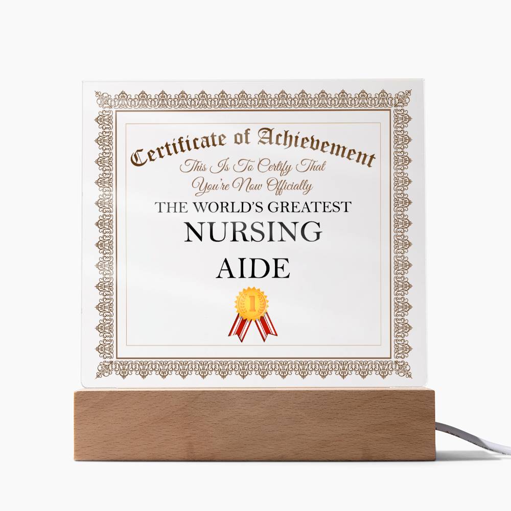 World's Greatest Nursing Aide - Square Acrylic Plaque